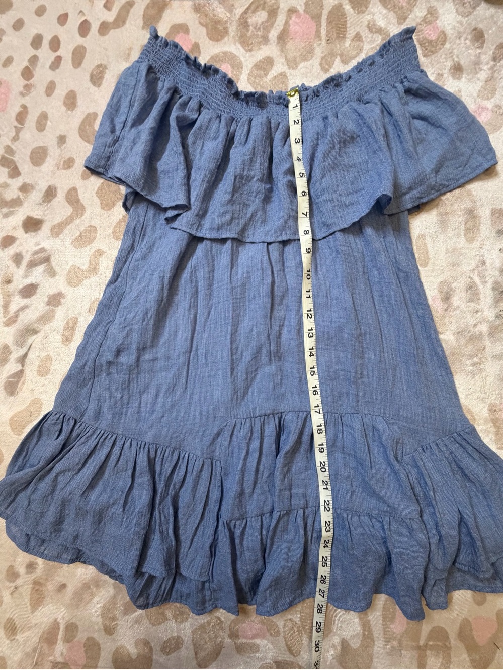 Entro Blue Off Shoulder Ruffle Dress Small - Picture 5 of 7